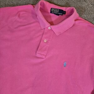 Polo Ralph Lauren Shirt Mens Lg Pink‎ Golf Polo Pony Logo